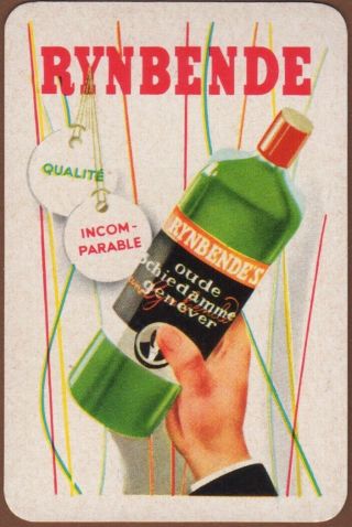 Playing Cards Single Card Vintage Rynbendes Alcohol Advertising Genever Gin 2