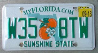 2013 Florida " Sunshine State " License Plate.