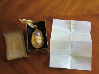 Mr Christmas Musical Egg Shaped Trinket Box Ornament W/ Angels Valerie Parr Hill