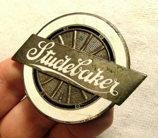 Studebaker Wheel Style Enamel Radiator Badge Emblem 1924 - 28?