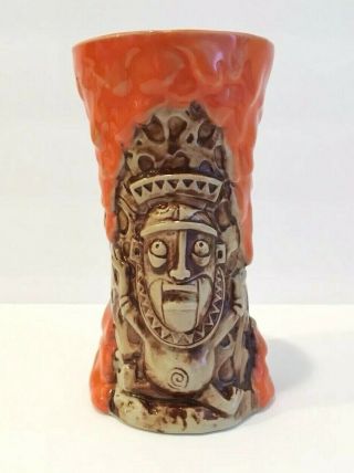 Disney Trader Sams Enchanted Tiki Bar Krakatoa Mug 2nd Edition Orange Lava