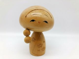 4.  9 Inch Japanese Vintage Sosaku Wooden Kokeshi Doll By ”kumoko”