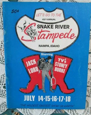 Vintage 1964 Rodeo Program Idaho Jack Lord Stoney Blake Snake River July Vg