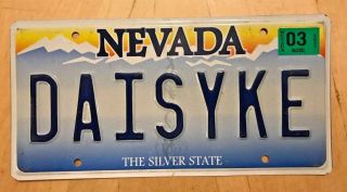 Nevada Vanity License Plate " Daisyke " Daisy Ke Duke Daisy Key