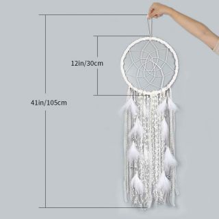 Extra Large Dream Catcher Kids Wall Hanging Decoration Handmade White Feather Bo 3
