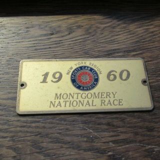 Vintage 1960 Montgomery National Races Sports Car Club Emblem