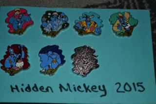 Disney Hidden Mickey Aladdin Genie Pin Set Of 7 Gc