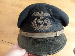 U.  S.  Merchant Navy Vintage " W.  W.  Ii.  Engineers Cap & Badge " (museum Piece)