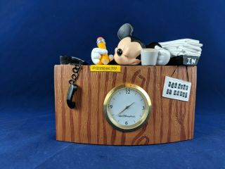 Disney Mickey Mouse Sleeping At Desk Clock