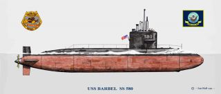 Uss Barbel Ss - 580 Us Navy
