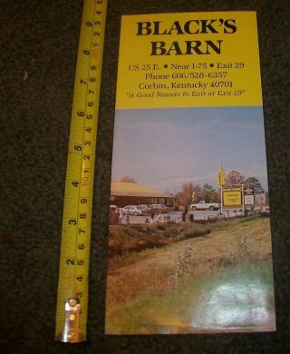 Blacks Barn Corbin Kentucky Rare Old Vintage Brochure