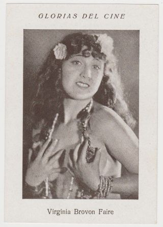 Virginia Brown Faire 1920s Glorias Del Cine Paper Stock Trading Card Spain D 11