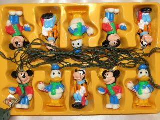 Vintage Christmas Tree Lights Disney Mickey Mouse & Friends 10 Light Set