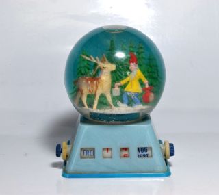 Vintage 80s Christmas Decoration Calendar Snow Globe Toy Collectible Hong Kong