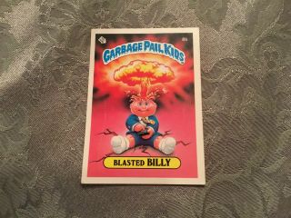 1985 Topps Garbage Pail Kids 1st Series 8b Blasted Billy License Back Os1