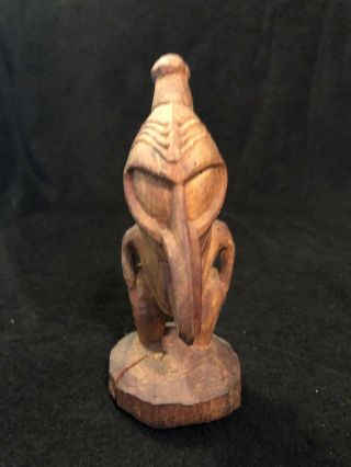 Vintage Papua Guinea Sepik Bird Man Wood Carved Souvenir Statue