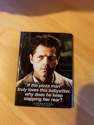 Supernatural (tv Series) Photo Quality Magnet: Castiel - Pizza Man