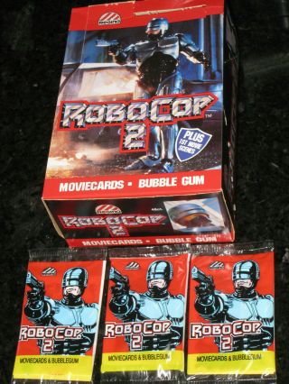 Robocop 2 Regina Bubble Gum Movie Trading Cards Box & Packs 1990 Robo Cop Ii