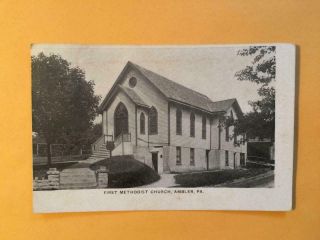 C1906 Postcard First Methodist Church,  Amber Pa Pub Rees Roberts 851