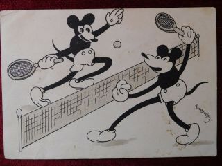 Walt Disney - Mickey Mouse / Artist Signed Postcard - Bisztriczky 1931