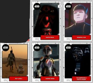 Topps Star Wars Card Trader 2019 Base May 4th Exc White Set 5 Cards Digital