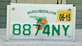 Fla.  Florida Motorcycle License Plate Tag 8874ny (unique) 2000s Era Wall Art