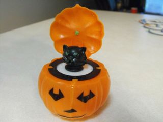 Vintage Halloween Fun World Pop Up Cat Jack O Lantern