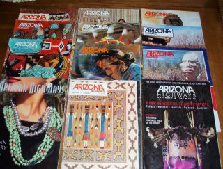 Arizona Highways 12 Indian Issues - Indian Arts & Crafts Collectible - Abt $3 Ea