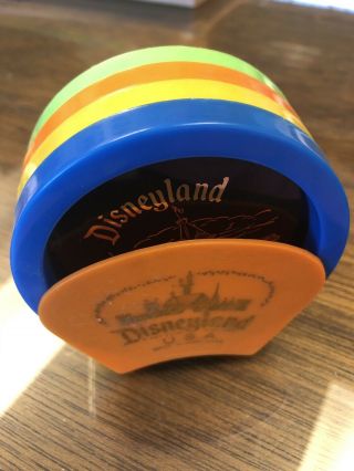 Vintage Walt Disney Disneyland Usa 5 Piece Coasters Set 70’s Colors Plastic