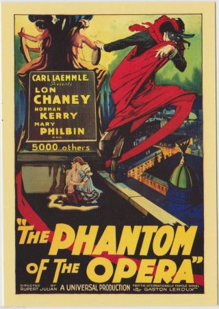 Classic Vintage Movie Posters Collector Card Phantom Of The Opera 5 Card Set