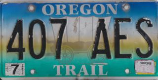 Oregon Trail Commemorative License Plate, .