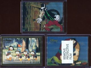 1995 Disney Premium Villains Big Bad Wolf Promo Card Sp1,  Donald Duck P1,  P2