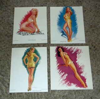 1950s 4 Different Pin Up Girl Lithographs By Mac Pherson 55