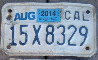 California 2014 Motorcycle Cycle License Plate 15 X 8329 ^