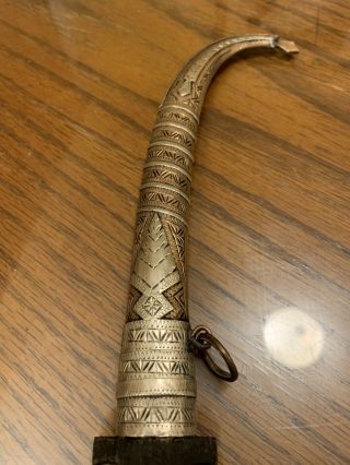 Vintage Arab Dagger (khanger) Pretty Knife With Metal Case