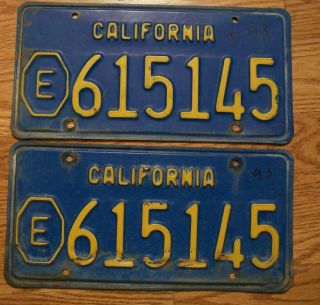 Matched California License Plates - 1970 