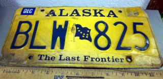 Alaska License Plate Gold Style,  The Last Frontier,  Alaska Flag Blw 825,  Ex 1982