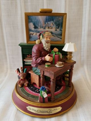 Thomas Kinkade Light Up Holidays Santa Claus Figurine - The Hope Of Christmas