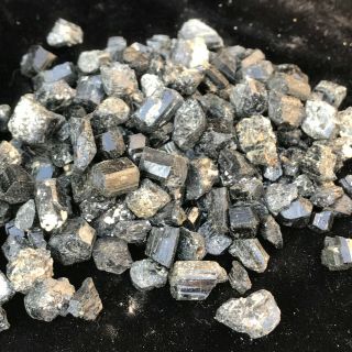 100g Natural Black Tourmaline Mineral Quartz Crystal Gravel Tumbled Stone 7 3