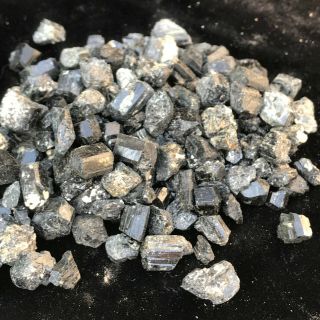 100g Natural Black Tourmaline Mineral Quartz Crystal Gravel Tumbled Stone 7 5