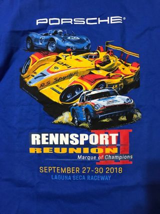 Porsche Rennsport Reunion Vi Shirt Tshirt Mens 2xl Xxl Car Racing Blue