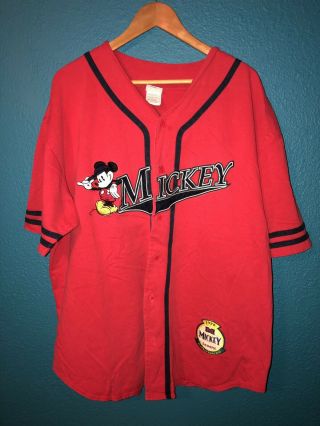 Vintage 90’s Disney Store Mickey Mouse Baseball Jersey 2xl Blue/red