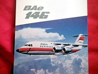Vintage Pacific Southwest Airlines Psa British Aerospace Bae - 146 Safety Card