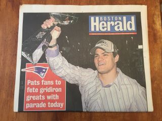 2005 England Patriots Bowl Champions Newspaper Tom Brady