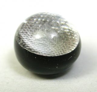 Bb Antique Paperweight Glass Button W Silver Foil Under Surface Dimi 5/16 "
