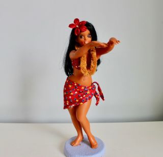 Gorgeous Vintage Hawaiian Hula Girl Doll Dancer Figure 11.  75 " Vinyl