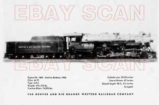 8cc629 Not Rp 1940s? Denver Rio Grande Western Railroad Loco 1600 Promo Photo