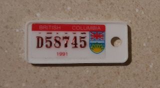1991 British Columbia War Amp Dav Tb Vet Key Tag License Plate Mini
