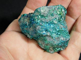 An Intense BLUE Colored Peacock Copper Chalcopyrite or Peacock Ore 154gr 3