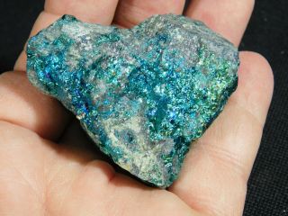 An Intense BLUE Colored Peacock Copper Chalcopyrite or Peacock Ore 154gr 4
